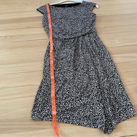 Ann Taylor white and Black Spotted Cap Sleeve Mini Dress XS petite - Picture 7 of 12
